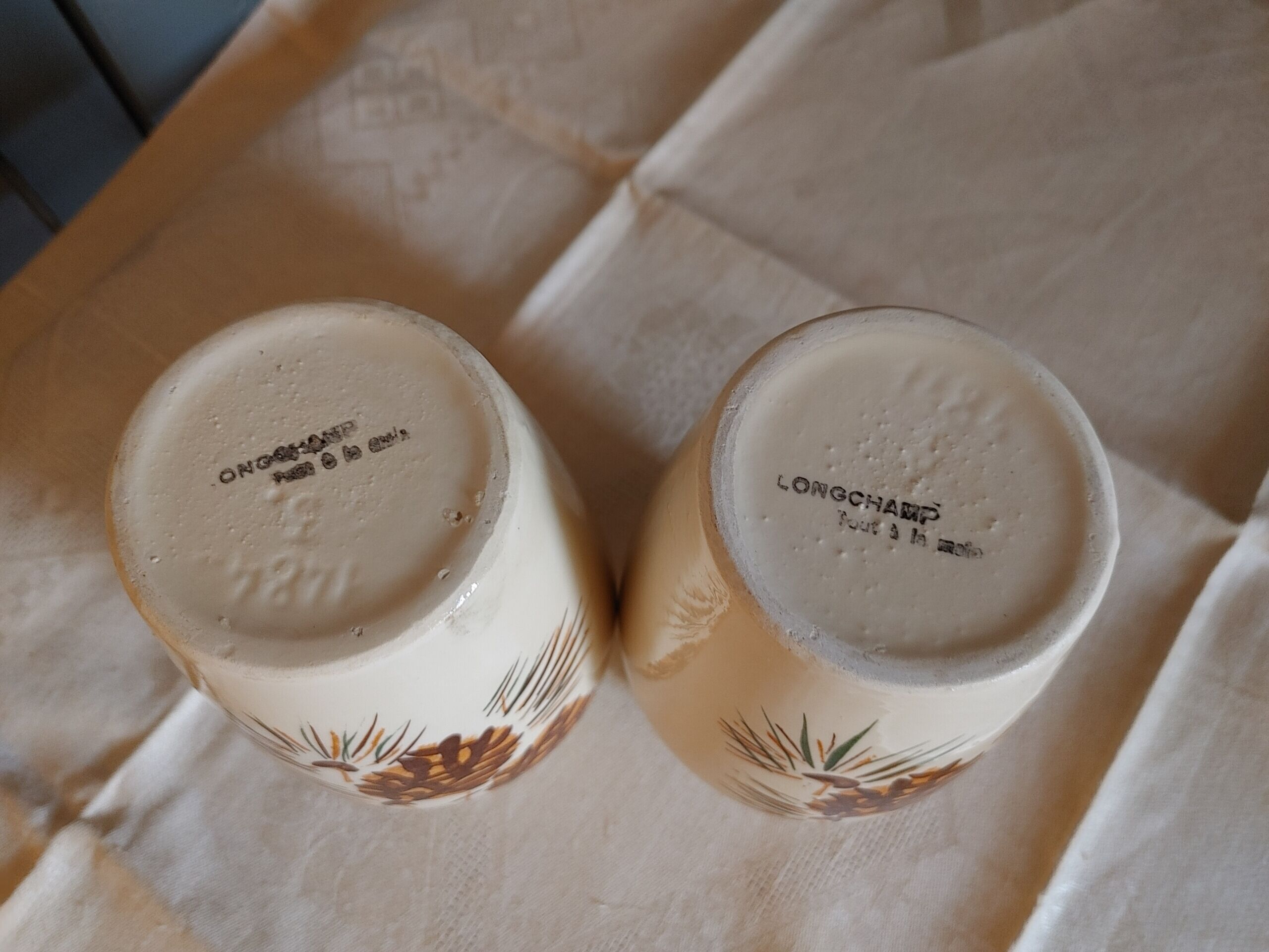 Pair of antique vases Stamped LONGCHAMPS - 15 cm