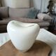 White and transparent heart-shaped Murano vase, Maria Christina Hamel.