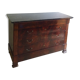 Commode Louis Philippe bois et marbre noir, 4 tiroirs