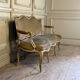 Louis XV bench in carved and painted wood, 18th century