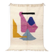 Handmade Beni Ourain Berber rug with colourful patterns 1.4/2.6 m