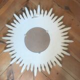 Vintage silver wood sun mirror