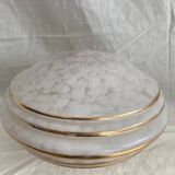 4 globes / white and gold lampshades / clichy glass