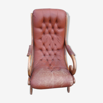 Leather brown armchair