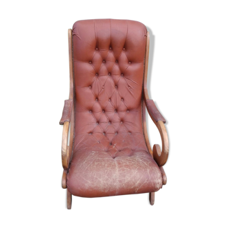 Leather brown armchair