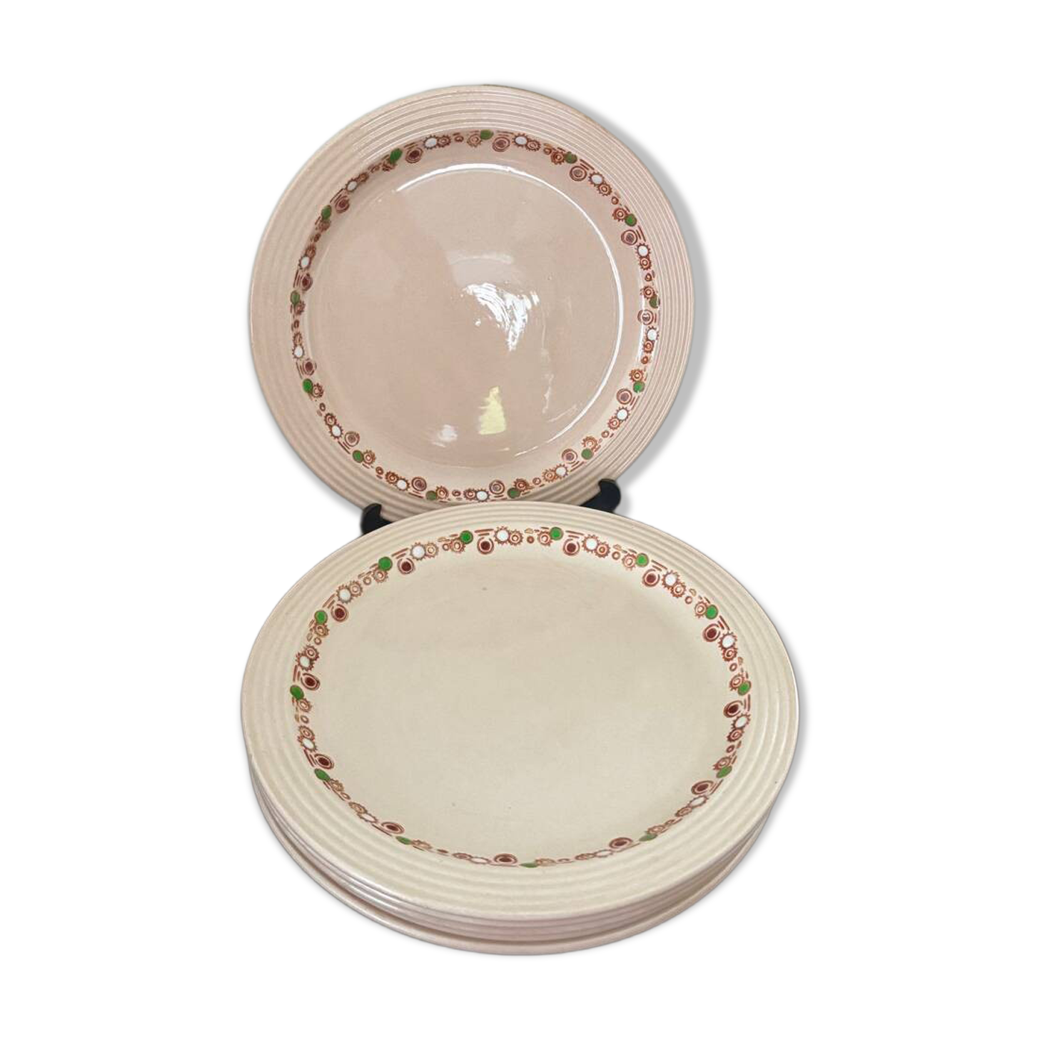 Vintage set of 6 Longwy Betty dessert plates.