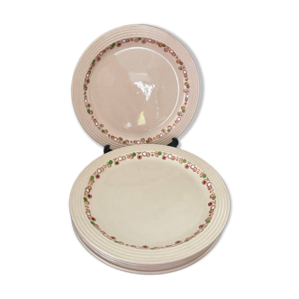Vintage set of 6 Longwy Betty dessert plates.