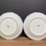 Pair of hollow plates in Meissen porcelain, onion décor