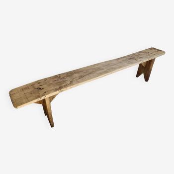 Old restored wooden farm bench