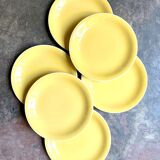6 assiettes plates Villeroy & Boch en faïence émaillée jaune