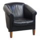 Black cowhide club chair in English style with a great luxurious design