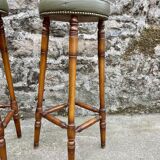 Trio of leather bar stools