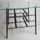 Vintage coffee table and door reviewed in glass and metal, 50s