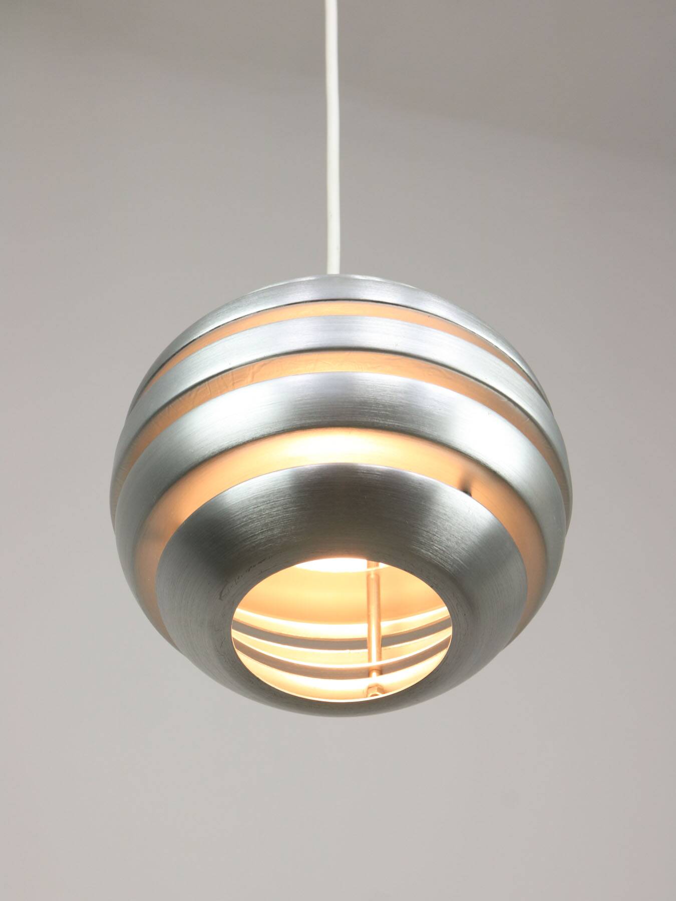 Vintage Italian Aluminum Beehive Pendant Lamp, 80s