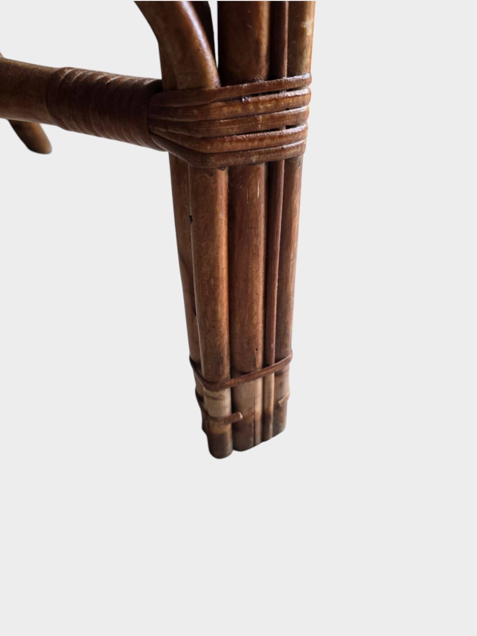 Pair of vintage rattan and cane armchairs – 1960s/70s Pair of f