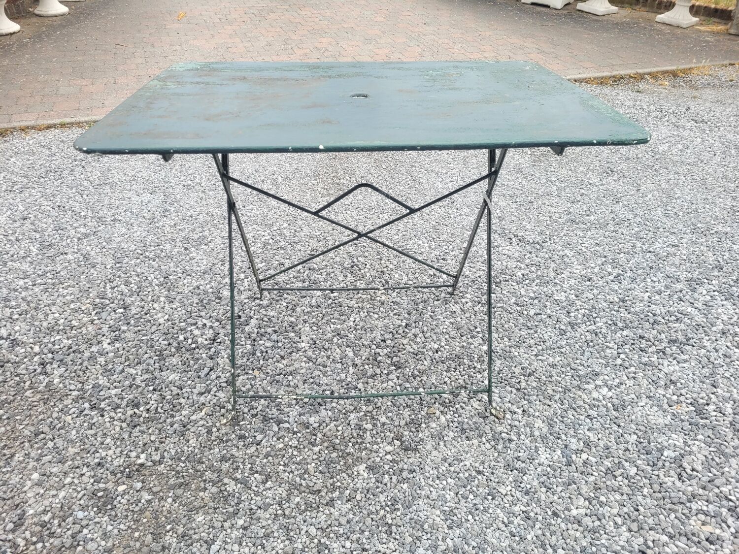 Old folding iron garden table
