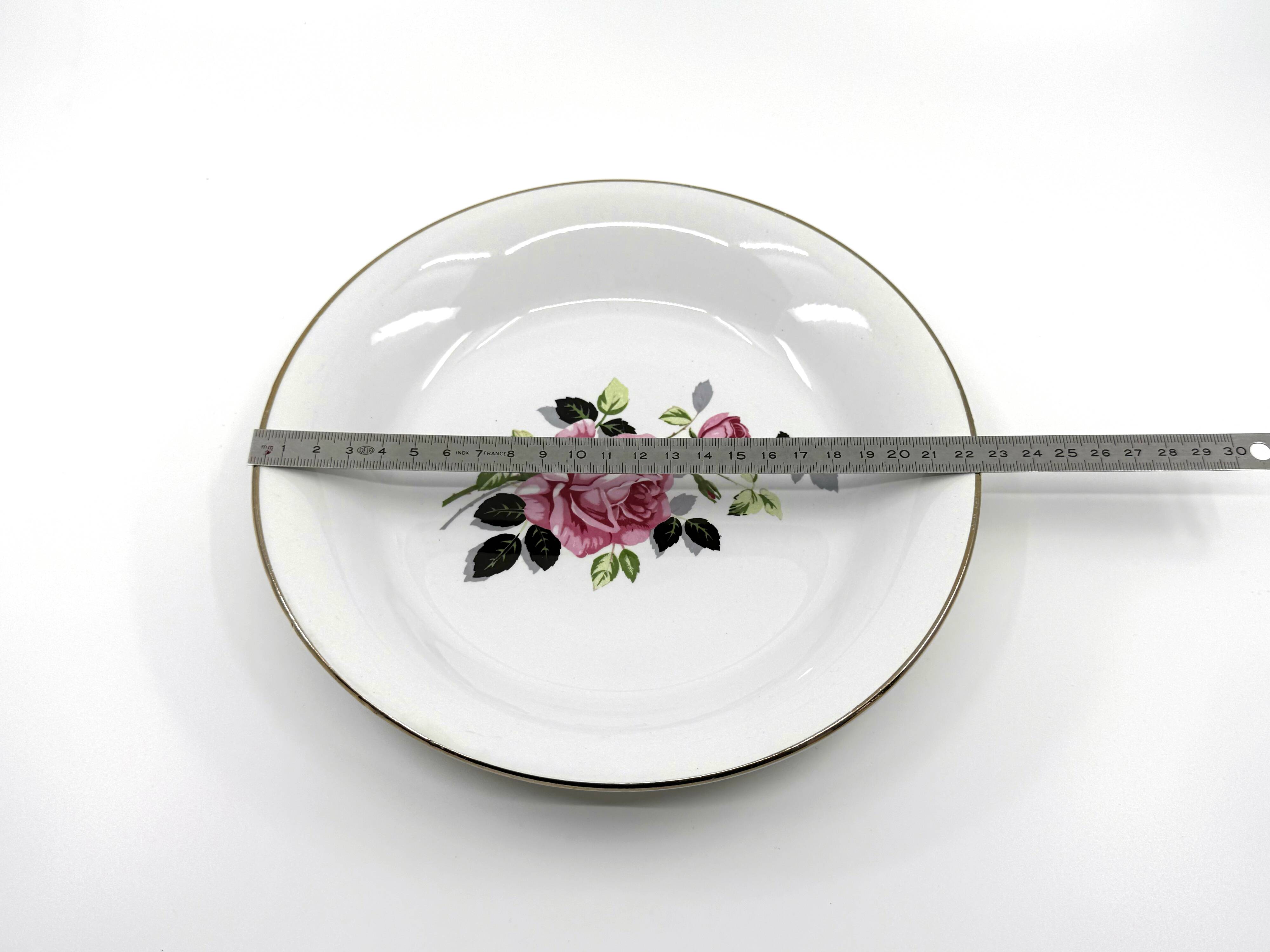 6 earthenware soup plates • L'Amandinoise • Circa 1950