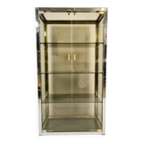 Vitrine Renato Zevi en laiton et verre fumé