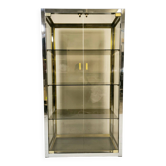 Vitrine Renato Zevi en laiton et verre fumé