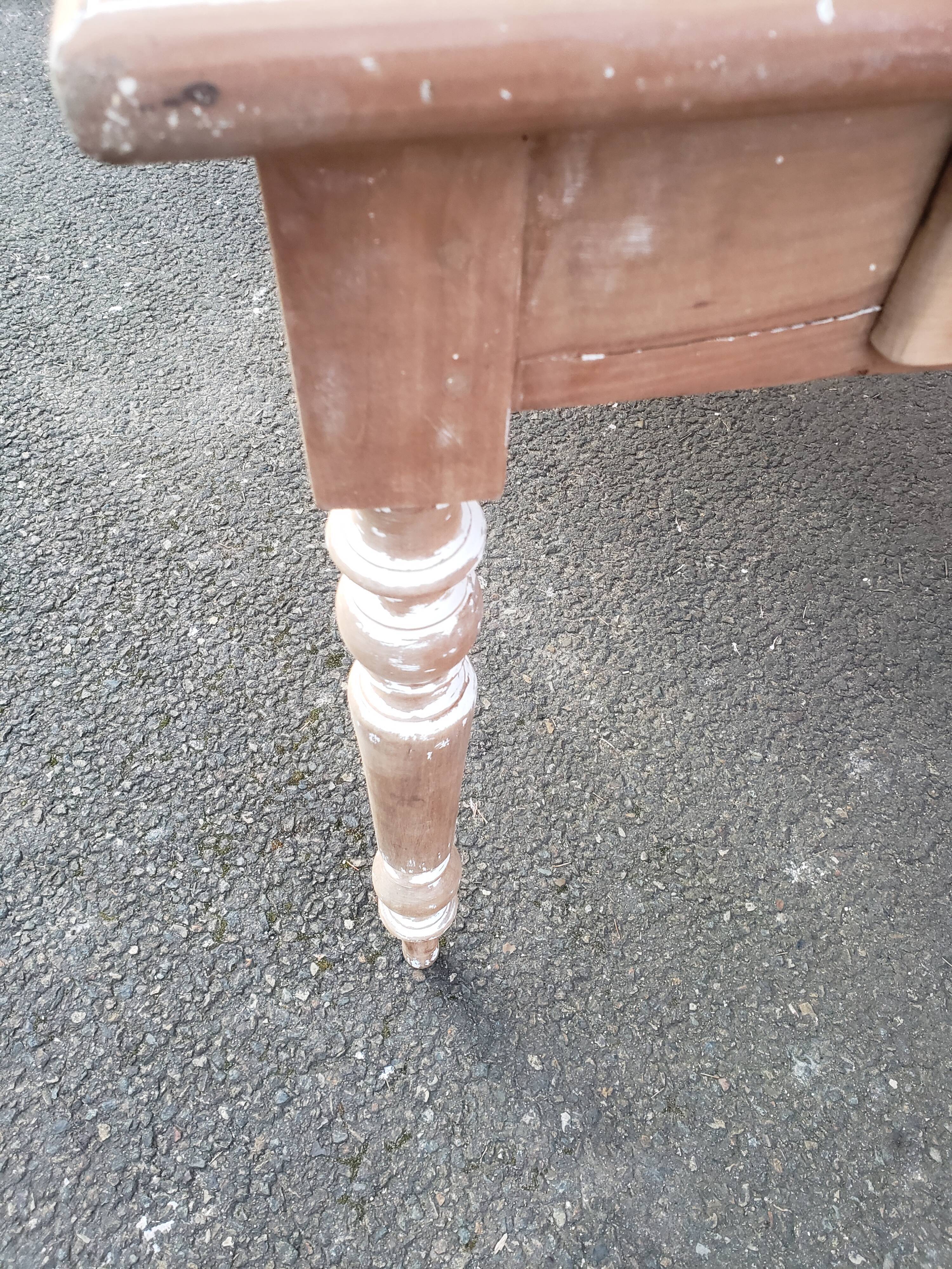 Old patina farm table turned feet