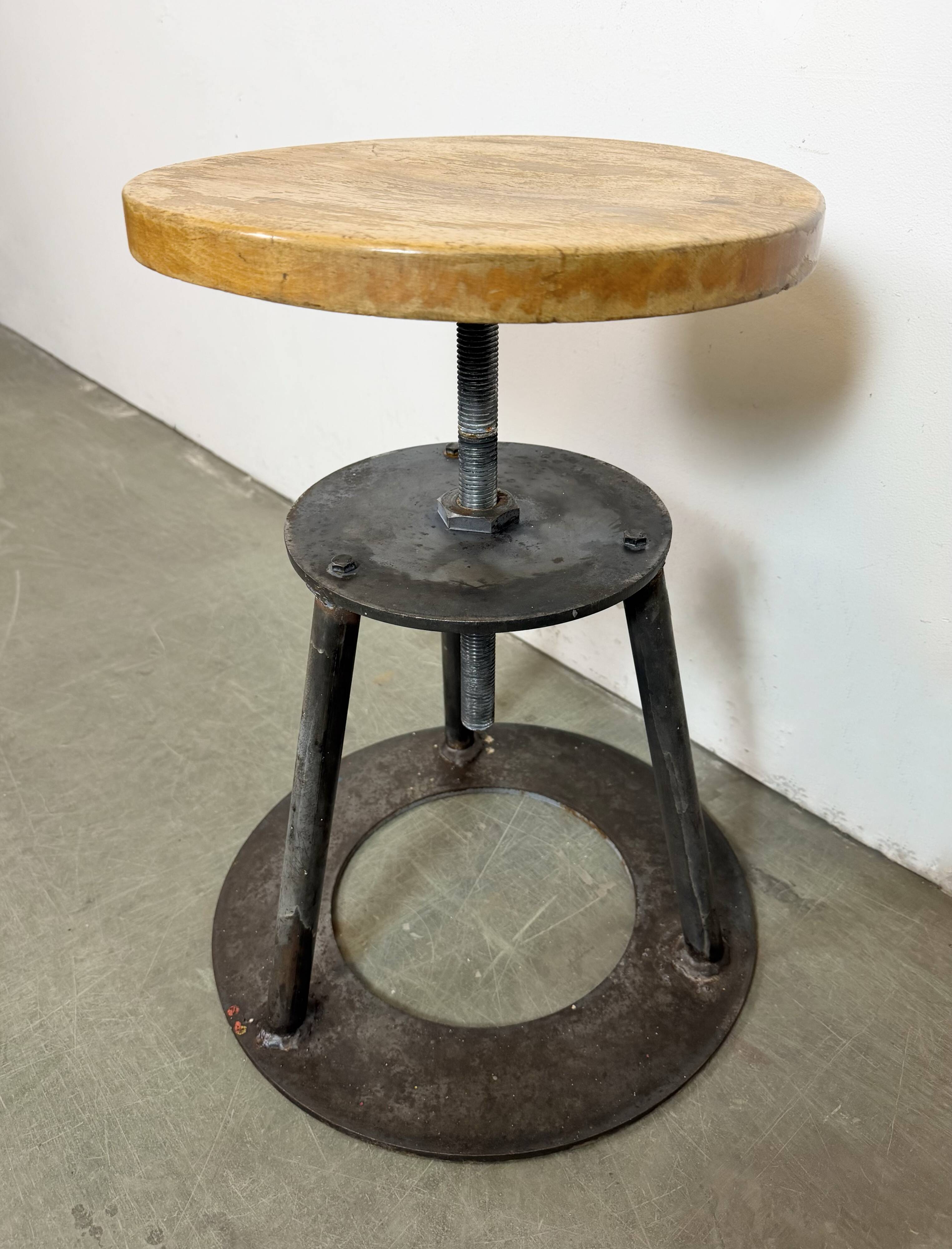 Black Industrial Workshop Swivel Stool, 1960s
