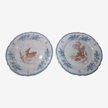 2 assiettes faience Choisy le Roi Louis XIII