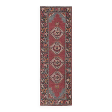 Tapis de couloir turc vintage 91x285 cm
