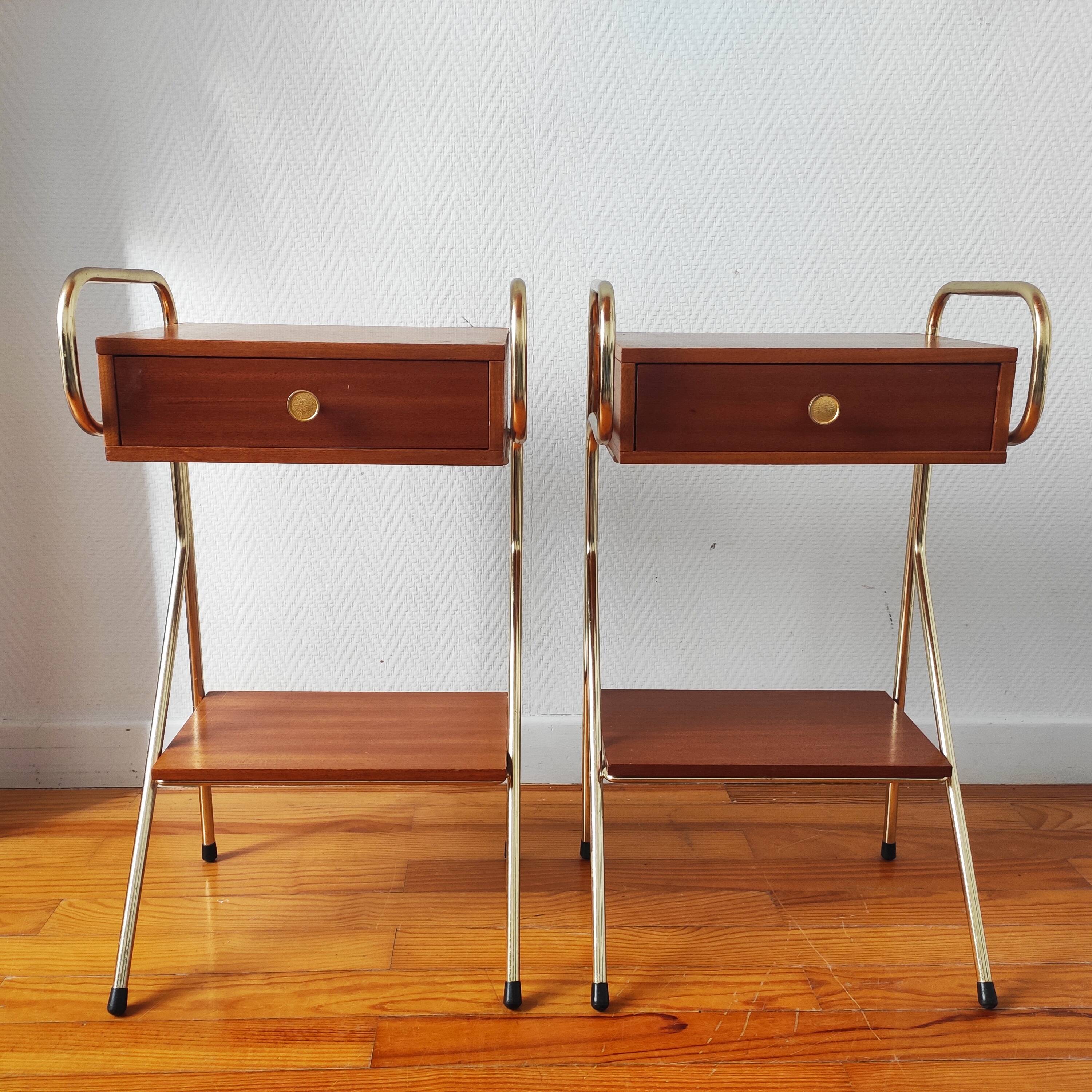 Pair of vintage modernist bedside tables
