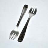 Christofle Alfenide – Lot of 2 dessert forks model Paris silver-plated Art Deco