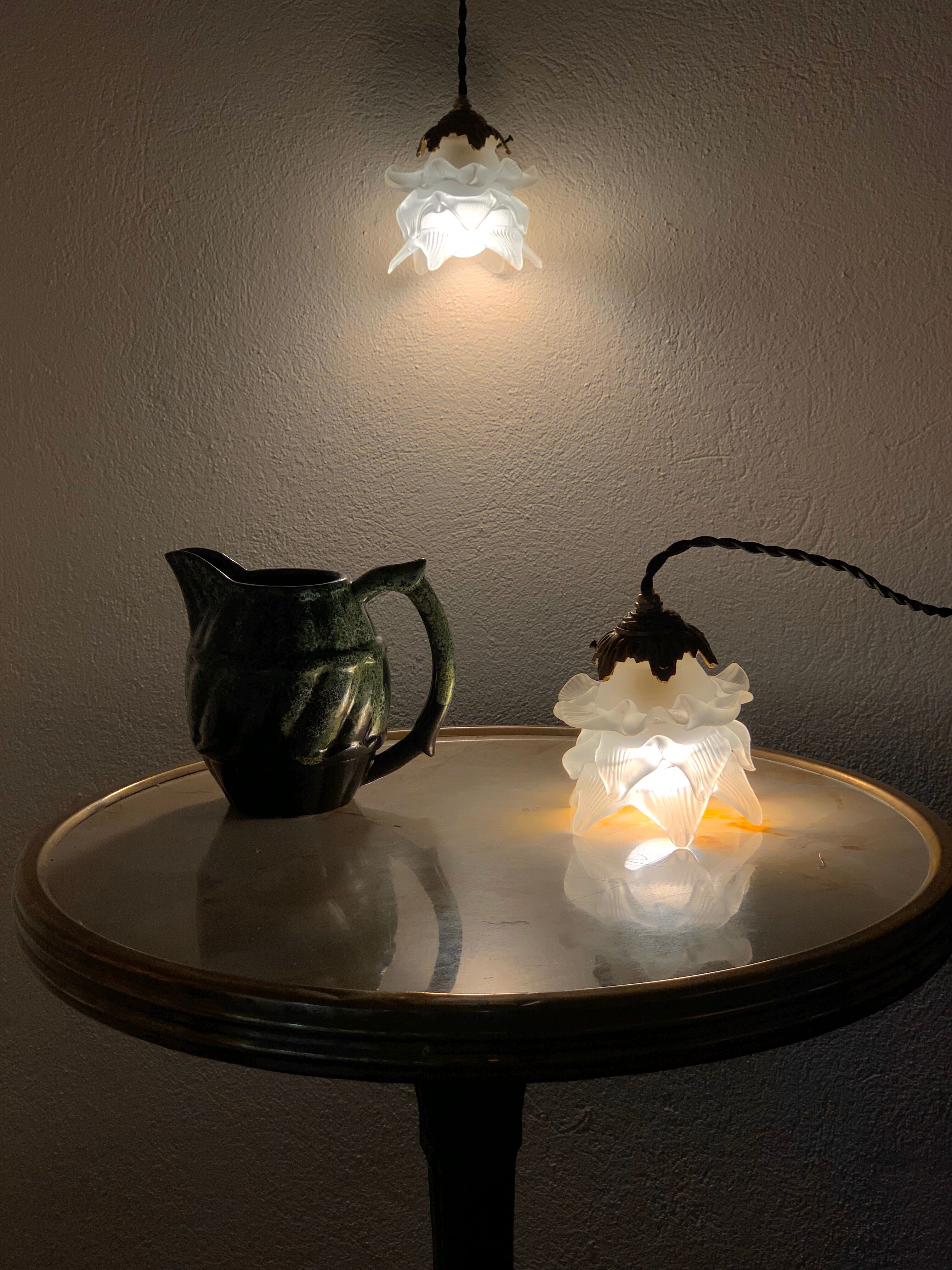 Duo of walking roses glasses Art Deco