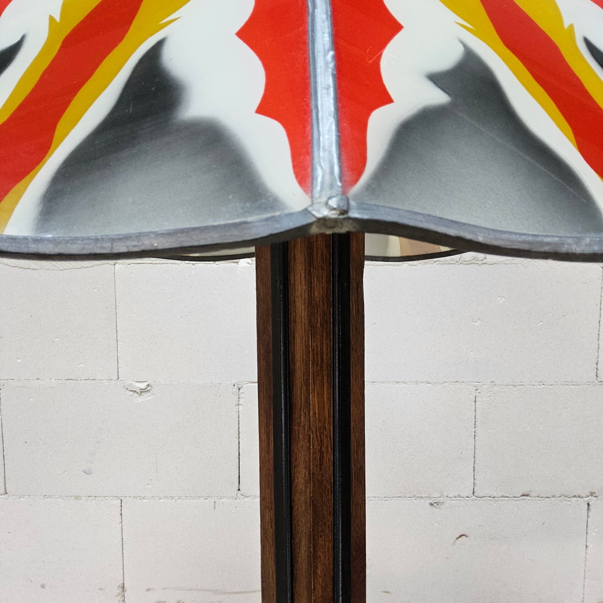 Lampe de sol Art Déco de l'École d'Amsterdam en vitrail