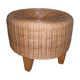 Ottoman stool in vintage rattan wicker