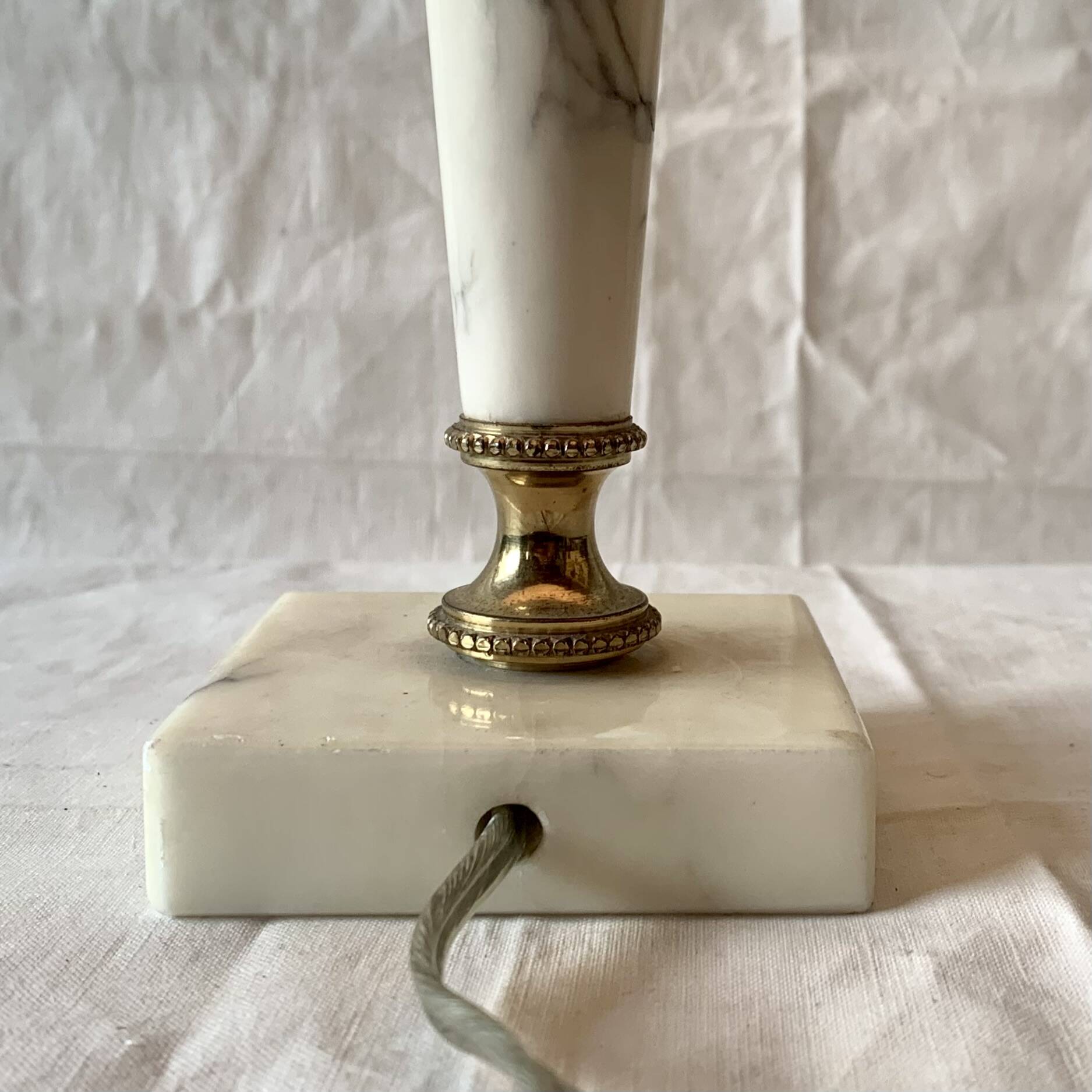 Vintage alabaster and brass table lamp