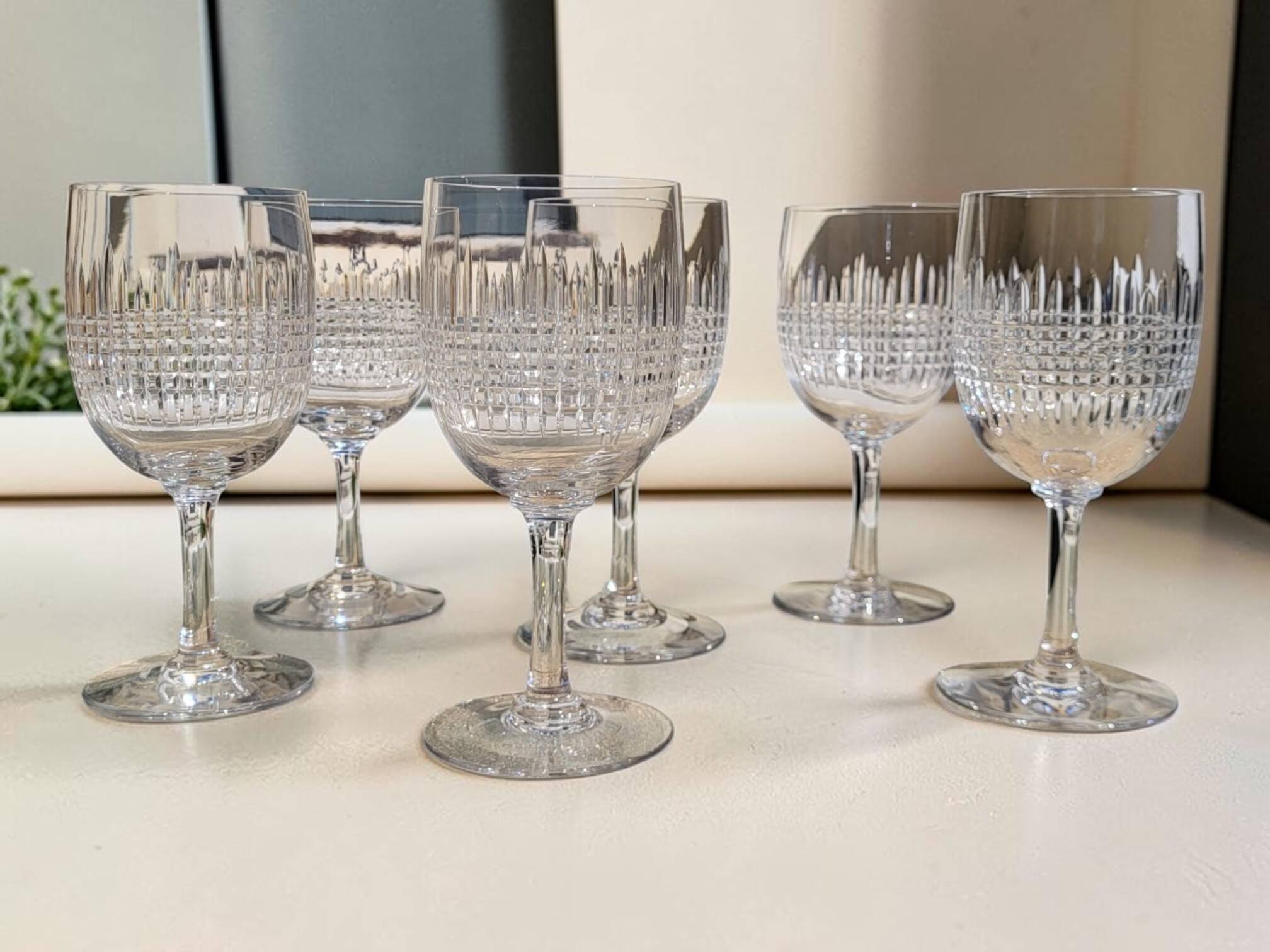 6 verres à eau en cristal Baccarat modèle Nancy