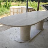 Oval Travertine Dining Table