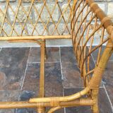 1950s rattan chaise longue sofa