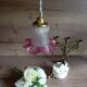 Lampe baladeuse en verre juponné vieux rose