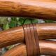 Vintage 1970s bamboo rattan headboard L166