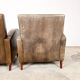 Set of two vintage leather wagon wheel armchairs Haarle