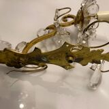Brass Crystal Sconces Set of 2 1950’s