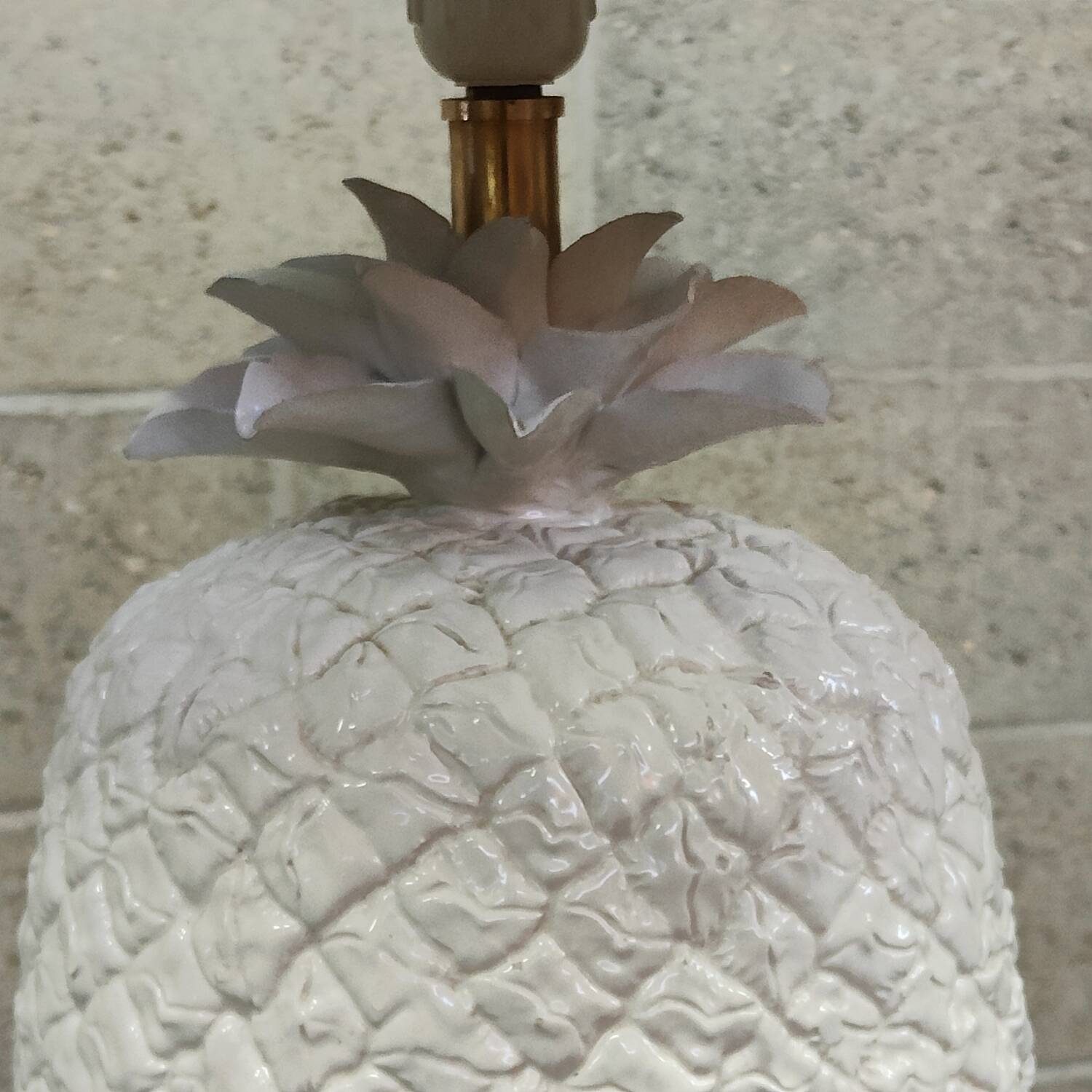 White earthenware pineapple lamp