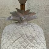 White earthenware pineapple lamp