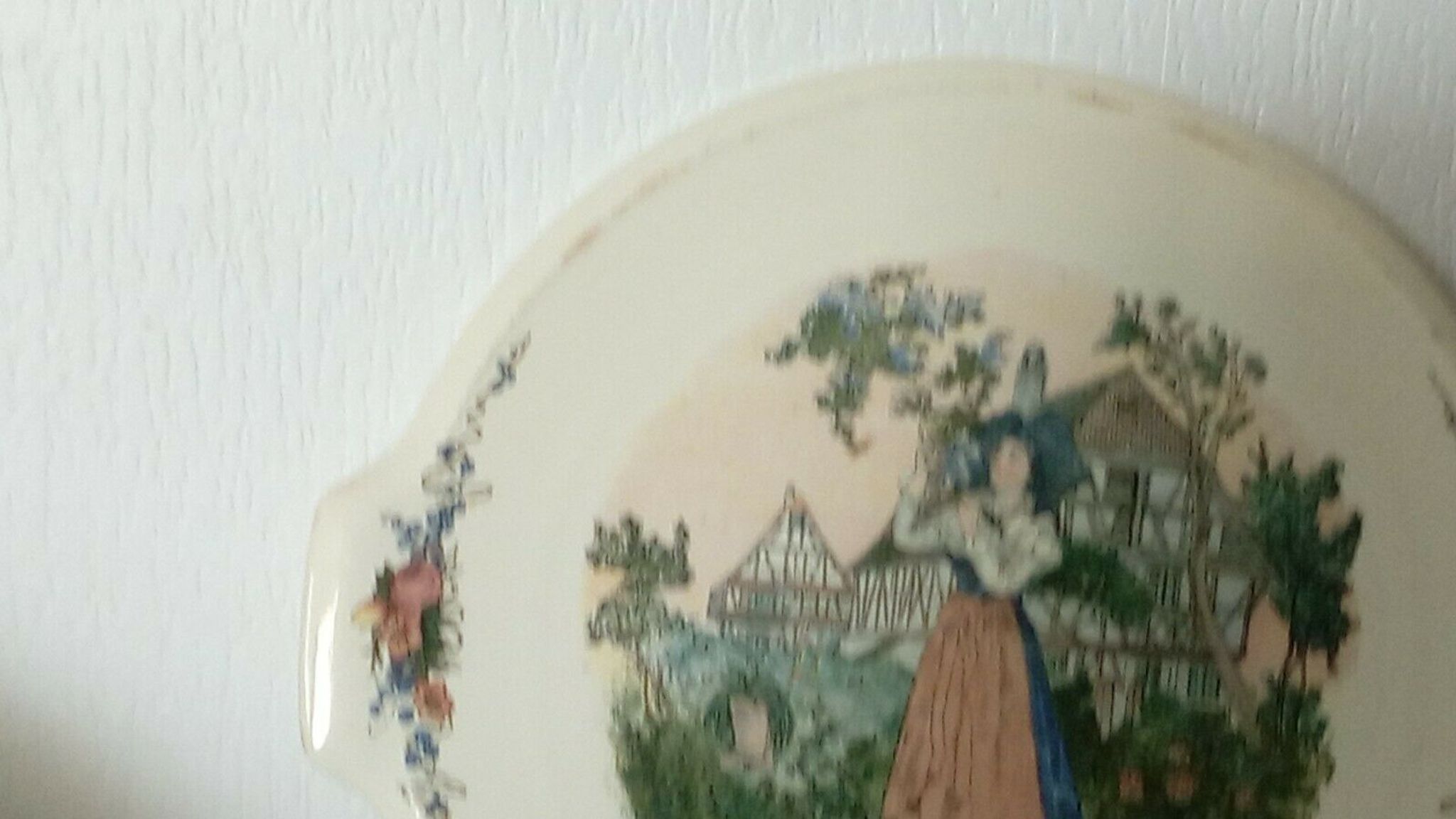 Plat a tarte en faience de sarreguemines modele obernai
