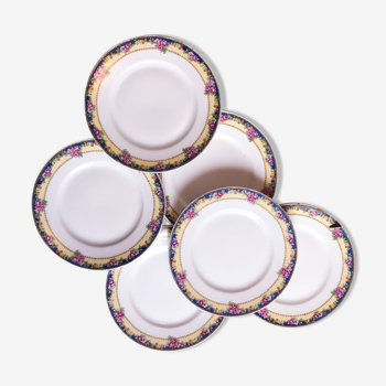 Set of 6 porcelain dessert plates