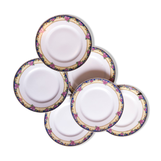 Set of 6 porcelain dessert plates