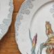 6 large flat plates in polychrome iron earth model "Iris" Choisy-le-Roi