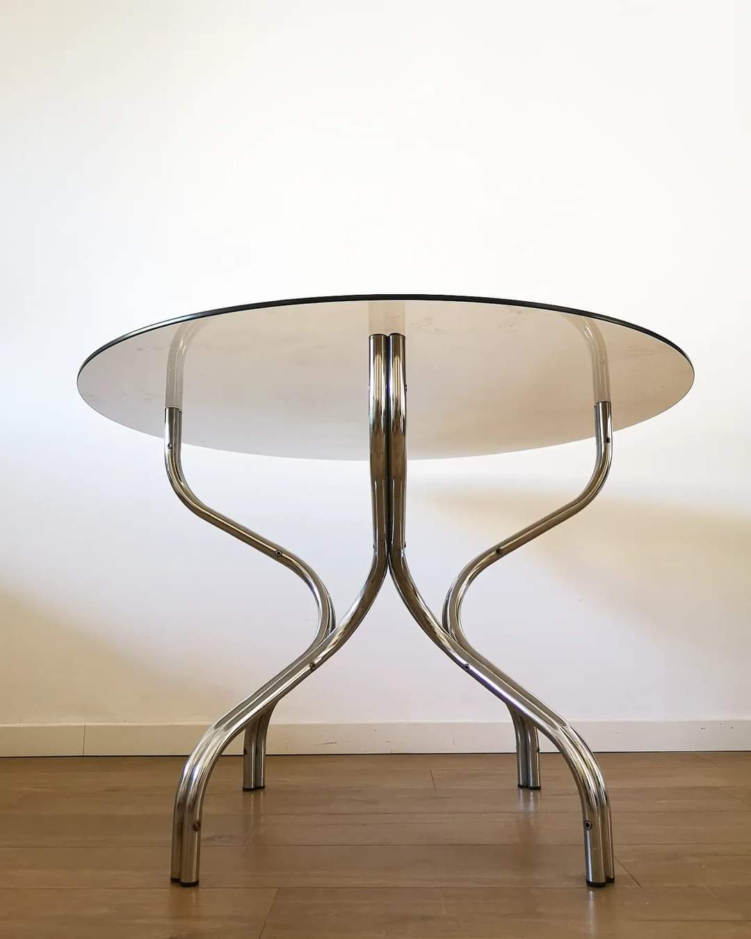Smoked glass table 70s