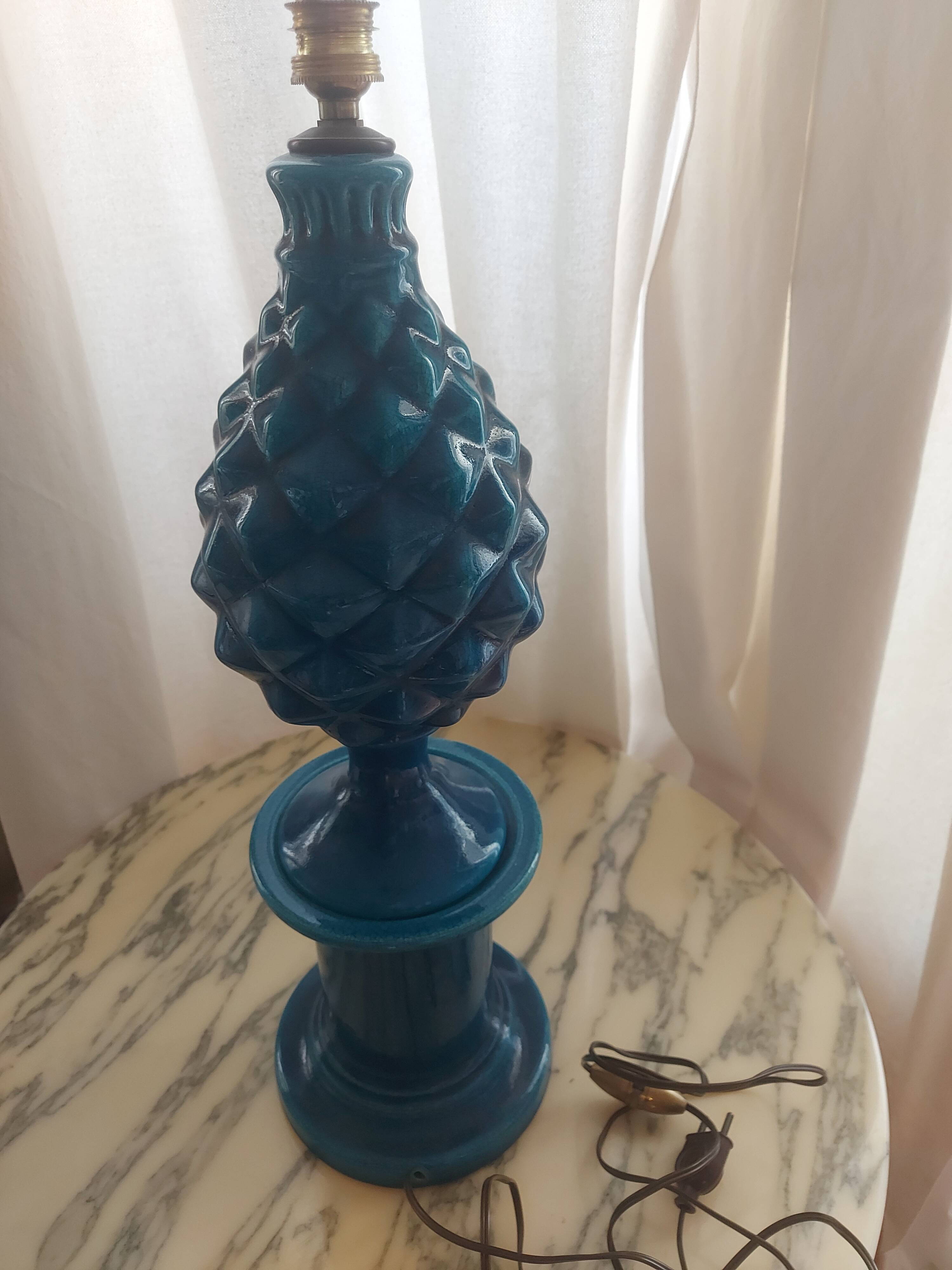 Pol Chambost ceramic pineapple lamp base