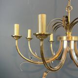 Lustre ananas en métal brossé et métal doré