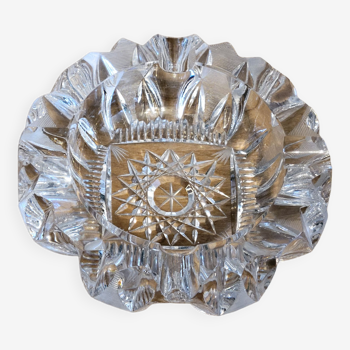 Chiseled bohemian crystal ashtray